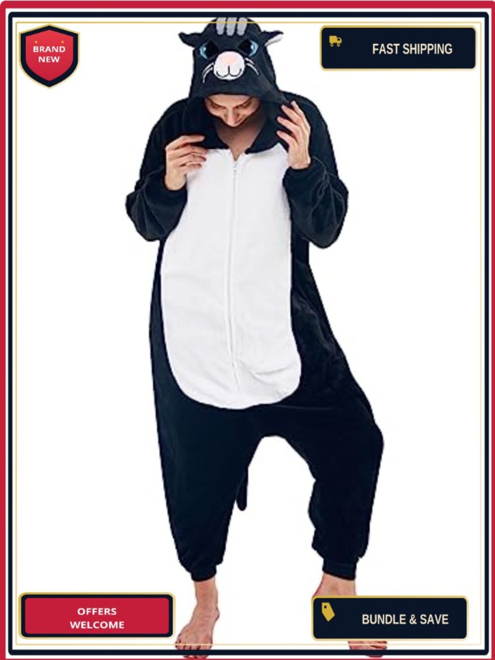 Unisex Adult Onesie Pajama Animal Halloween Costume Sleepwear Flannel Fleece